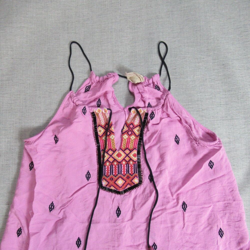 Vanessa Virginia Anthropologie Top Womens Small Pink Beaded Boho Southwestern - Picture 4 of 11